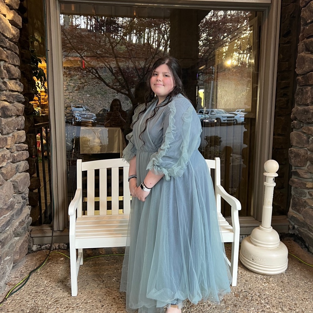 Dainty Jewells Long Sleeve Blue Dress